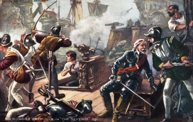Sir Richard Grenville on the Revenge, Battle of Flores, Azores